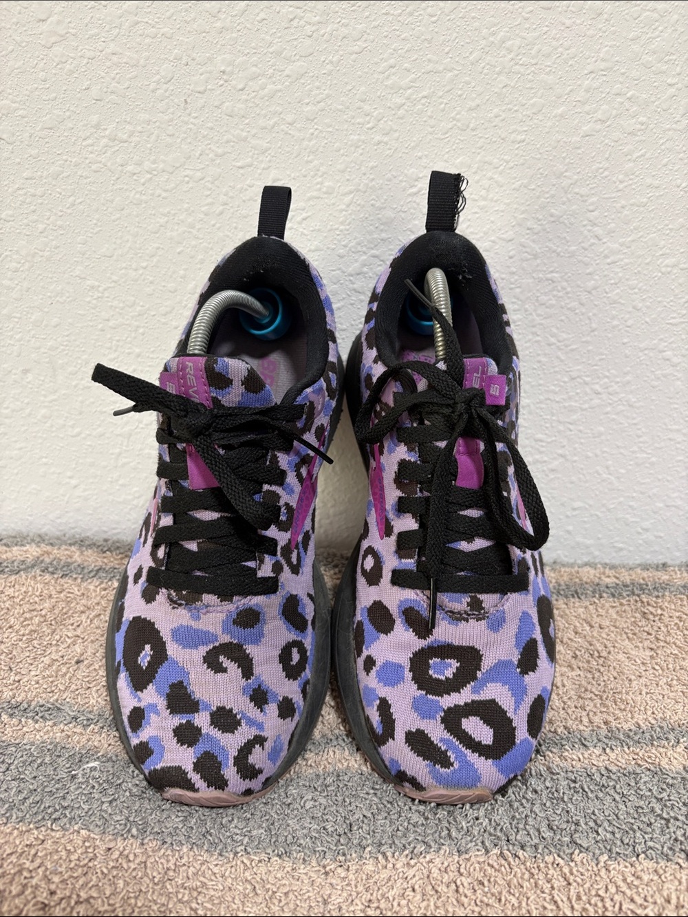 Brooks Women's Revel 5 Running Shoes size 6.5 Purple/Black/Pink Animal Print